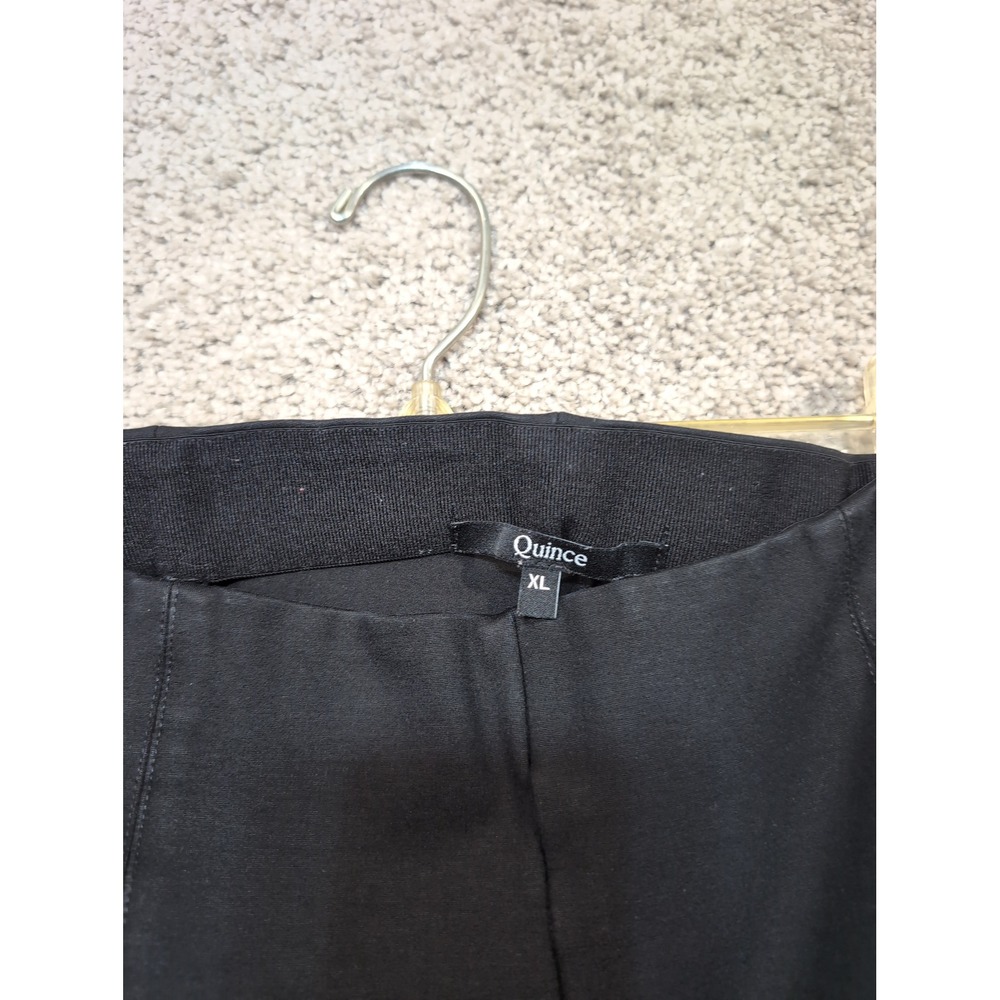 Quince Womens Ultra-Stretch Ponte Pintuck Ankle Pants Black XL - Picture 2 of 10